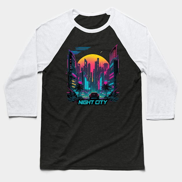 Night City Baseball T-Shirt by Open World Games